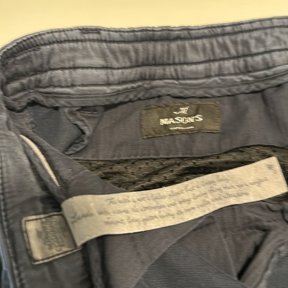 Mason’s cropped cargo pants in blue with orange lace belt - Picture 10 of 13